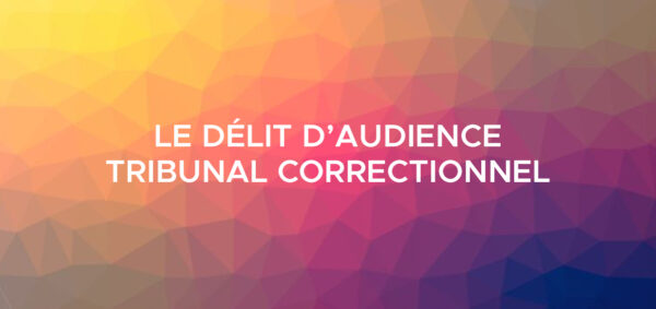 Le délit d’audience – tribunal correctionnel